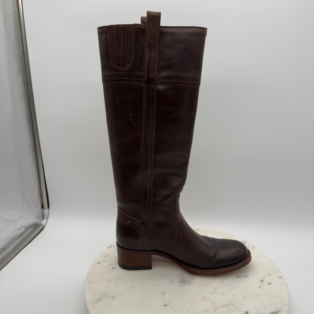 Sendra Tall Riding Boots Womens 6.5 Brown Leather Knee High Block Heel‎ 7457 - Picture 9 of 12